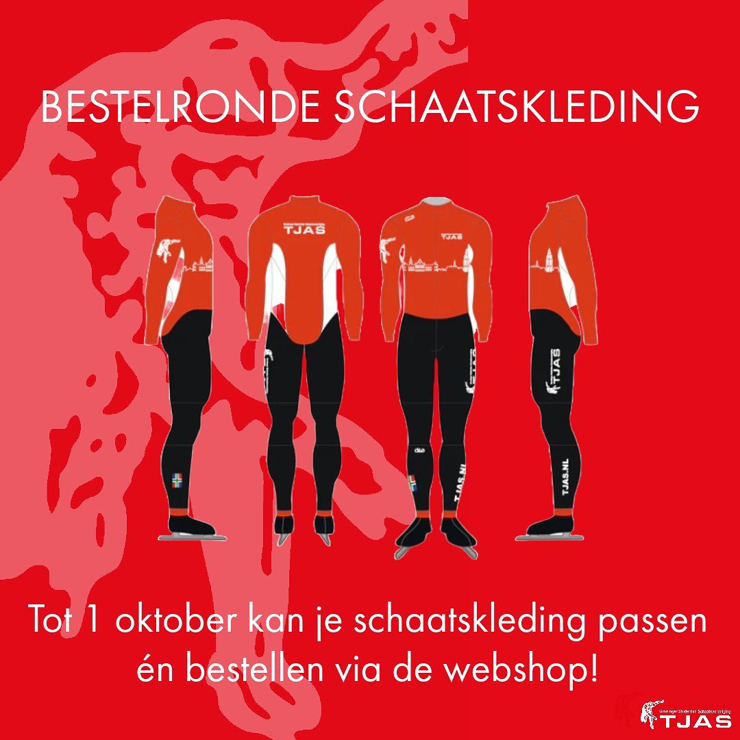 ⛸️ BESTELRONDE SCHAATSKLEDING ⛸️
Komende dagen kan er tijdens de training én borrel schaatskleding worden gepast. Er zijn salopettes, thermojacks en thermopakken die kunnen worden gepast. Bestellen kan tot 1 oktober, dus wees er snel bij! Als je niet tijdens de training of borrel kan passen, app de CE en misschien kan er iets worden geregeld.