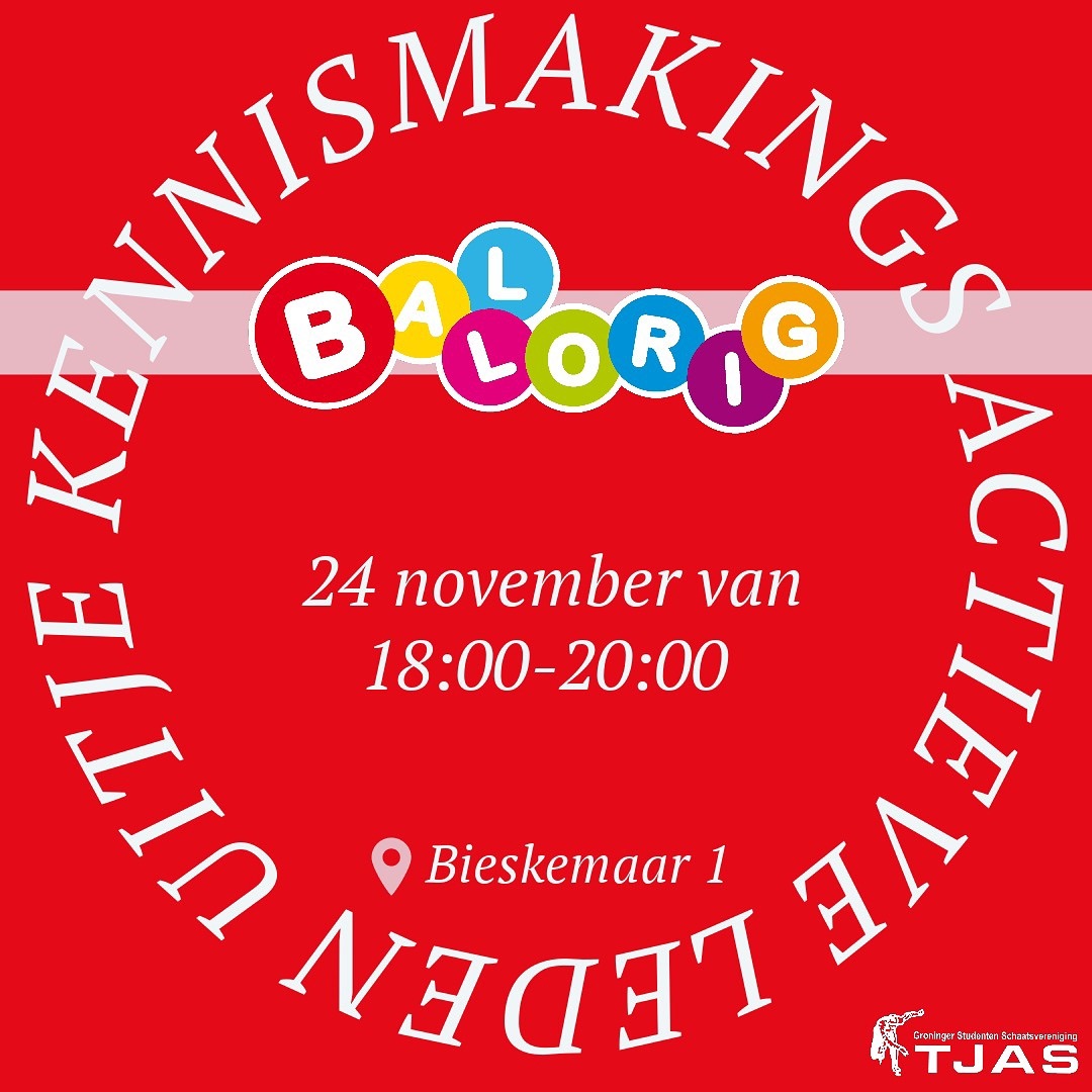 ⛸️ Kennismakings Actieve Leden Activiteit ⛸️
Als het goed is staat deze datum al in je agenda en hierbij de onthulling van de activiteit!
Op vrijdag 24 november zullen wij van 18:00-20:00 het hele speelparadijs Ballorig voor onszelf hebben. Tijd om de momenten en herinneringen uit onze jeugd weer op te halen.
Naast twee uur lang onbeperkt speelplezier is er ook twee uur lang onbeperkt limonade! Die zullen we zeker nodig hebben als we eenmaal los zijn geslagen in deze jeugddroom.
Ben jij erbij?!